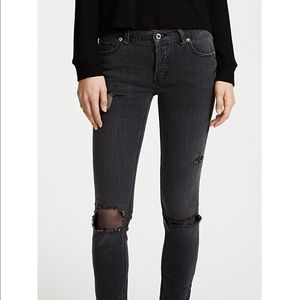 Free people black ripped jeans